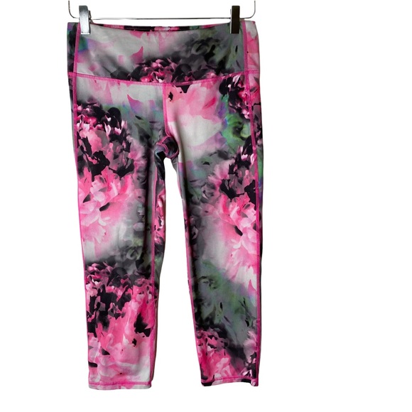 ATHLETA Chaturanga Bloom Floral Rose Leggings Pink Grey Small - Picture 4 of 15